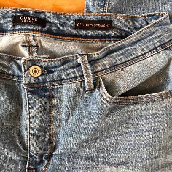 curve appeal off duty straight jeans
